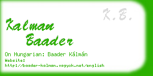 kalman baader business card